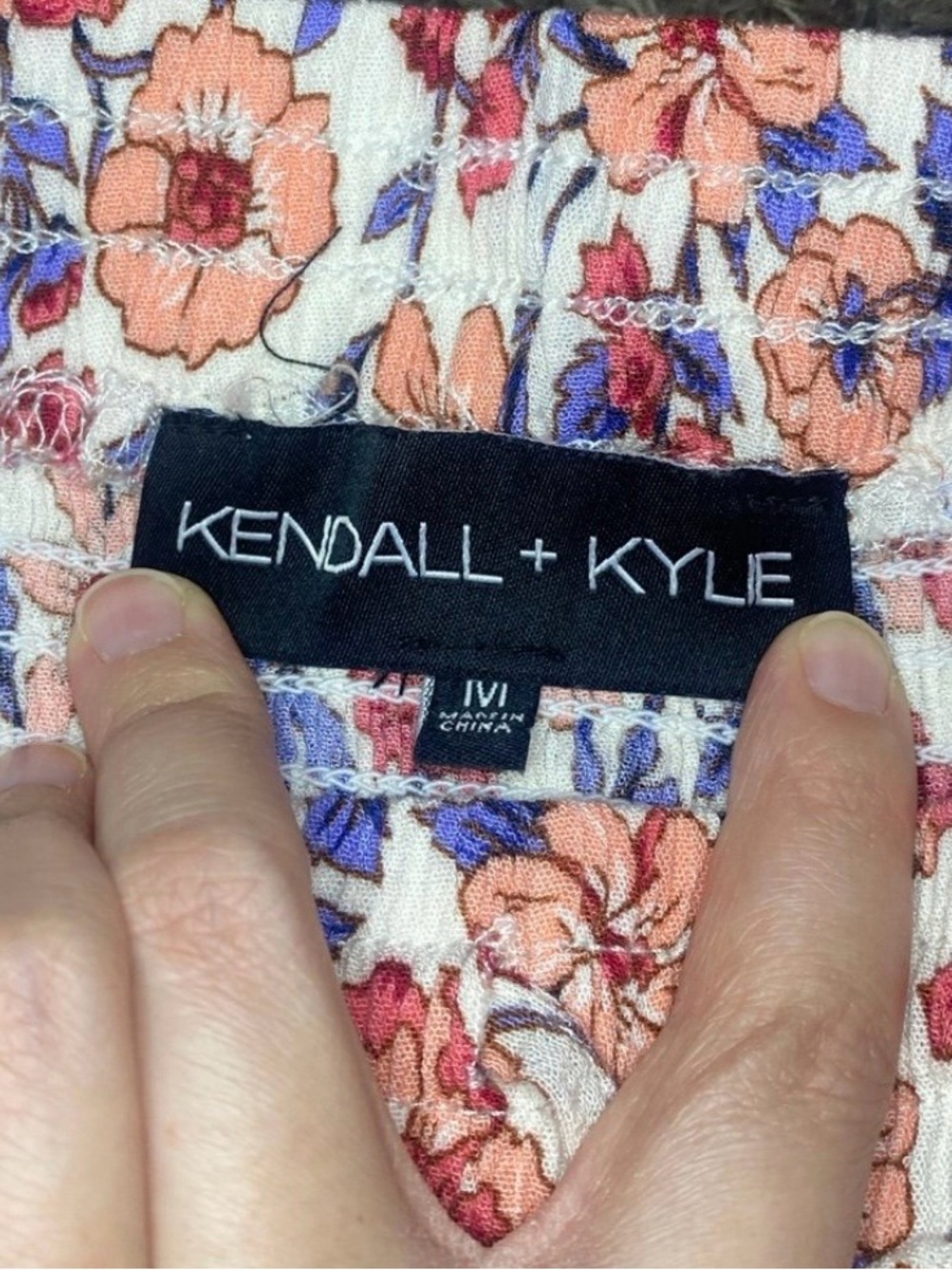 Kendall & Kylie Floral Peach and Purple Women Swim Cover-Up